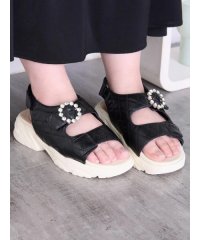 Re-J＆SUPURE/【la farfa SHOES/ラ・ファーファシューズ】ビジューバックル厚底スポーツサンダル/508265628