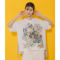 ScoLar/スカラー ScoLar ロゴ花蝶柄 スリット入りTシャツ/508265835