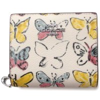 COACH/コーチ COACH コーチ 財布 COACH アウトレット バタフライ プリント 蝶柄 チョウ柄 スナップウォレット 二つ折り財布 CAP10 SVCAH/508265931