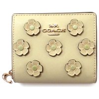 COACH/コーチ COACH コーチ レザー財布 COACH アウトレット スナップ ウォレット フローラル アップリケ 花柄 二つ折り財布 CAP16 IMXVE/508265932