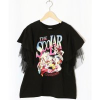 ScoLar/スカラー ScoLar ネコ×ロック柄 メッシュ切替Tシャツ/508265959