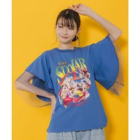 ScoLar/スカラー ScoLar ネコ×ロック柄 メッシュ切替Tシャツ/508265959