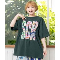 ScoLar/スカラー ScoLar SCRロゴ花柄 シャーリングTシャツ/508265960