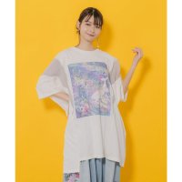 ScoLar/スカラー ScoLar メルヘンな海とクジラ柄 シフォン切替チュニック/508265963