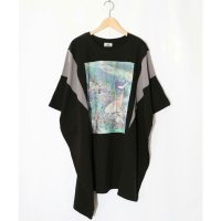 ScoLar/スカラー ScoLar メルヘンな海とクジラ柄 シフォン切替チュニック/508265963