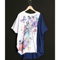 ScoLar/スカラー ScoLar 花アニマル柄 バイカラー切替チュニック/508265966