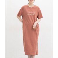 Honeys/ハニーズ Honeys ロゴTシャツワンピース ワンピース Tシャツワンピース 半袖 ロング丈 コットン 綿 UVカット USAコットン ロゴ クルーネック レ/508266006