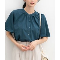 Honeys/ハニーズ Honeys バンドカラートップス トップス カットソー 半袖 ハニさら オフィス きれいめ 半袖トップス 接触冷感 UVカット フレア袖 レディース/508266019