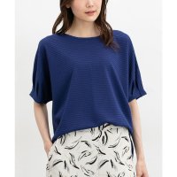 Honeys/ハニーズ Honeys 袖タックドルマントップス トップス カットソー 半袖 ドルマン袖 ボリューム袖 無地 ボーダー柄 ストレッチ タック レーヨン混 レディ/508266027