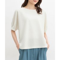 Honeys/ハニーズ Honeys 袖タックドルマントップス トップス カットソー 半袖 ドルマン袖 ボリューム袖 無地 ボーダー柄 ストレッチ タック レーヨン混 レディ/508266027