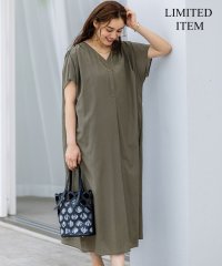 NIJYUSANKU（LARGE SIZE）/【Lサイズ限定/接触冷感/速乾性/洗える】エアリーブライトローン Vネックワンピース/508266245