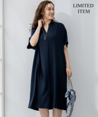 NIJYUSANKU（LARGE SIZE）/【Lサイズ限定/吸水速乾/UVカット/接触冷感/】ストレッチジョーゼット 半袖ワンピース/508266246