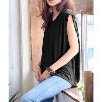 KOBE LETTUCE/コウベレタス KOBE LETTUCE タックノースリーブカットソー【Vネック】[選べる2タイプ] [C2322]/506964143
