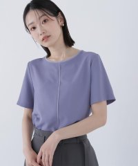 NATURAL BEAUTY BASIC/シフォンラインTブラウス/508241227