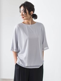 la.f…(Lsize)/ラ エフ エルサイズ la.f…(Lsize) 【大きいサイズ】トリコットシフォンカットソー≪洗濯機で洗える≫/508266244