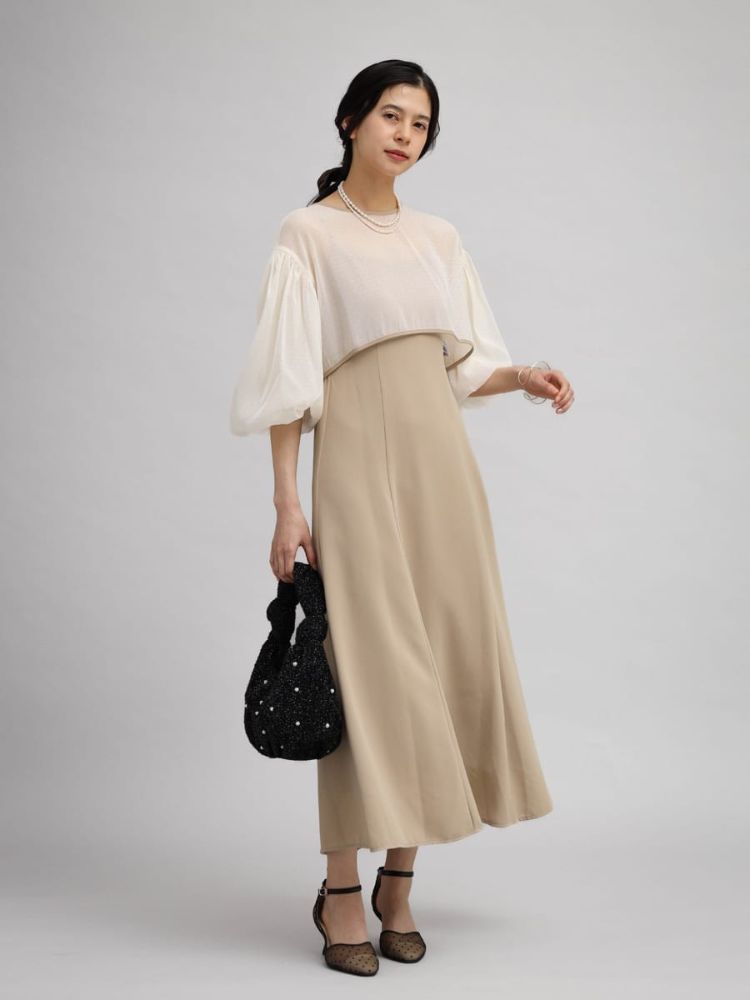 【最終値下げ】ヤマダヤpetirobe フリルボレロレイヤードワンピース　結婚式 最終値下げ】ヤマダヤpetirobe フリルボレロレイヤード