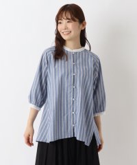 one'sterrace/コットンストライプ 5分袖ブラウス/508266764