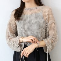 Aletta vita/アレッタ ヴィータ Aletta vita 袖シャーリングメッシュプルオーバー/508267449