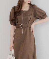 NICE CLAUP/OLIVE des OLIVE OUTLET/ベルト付きフロントジップワンピース/508267478