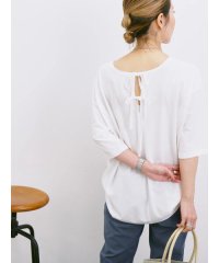 Samansa Mos2 blue/◎【接触冷感】バックリボンTシャツ/508267532