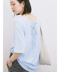 Samansa Mos2 blue/◎【接触冷感】バックリボンTシャツ/508267532