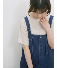 Samansa Mos2 blue/【マシンウォッシャブル】麻タッチニットプルオーバー/508267534