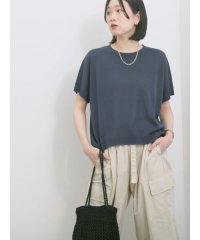 Samansa Mos2 blue/サマンサモスモス ブルー Samansa Mos2 blue 【マシンウォッシャブル】麻タッチニットプルオーバー/508267534