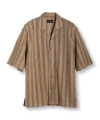 DISTINCTION MEN'S BIGI/ペイズリージャカード/透かし柄オープンカラー半袖シャツ/508267540