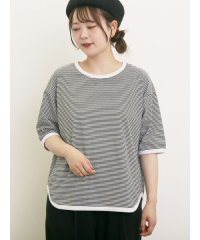 Samansa Mos2/◎ラウンドヘムボーダーカットソー/508267660