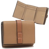 LOEWE/ロエベ LOEWE 三つ折り財布 ANAGRAM アナグラム ミニ財布 ブラウン ベージュ レディース LOEWE C660TR2X01 0608/508267709