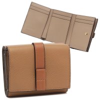 LOEWE/ロエベ LOEWE 三つ折り財布 ANAGRAM アナグラム ミニ財布 ブラウン ベージュ レディース LOEWE C660TR2X03 0608/508267710
