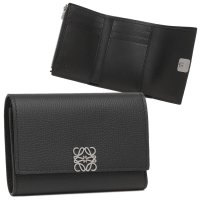 LOEWE/ロエベ LOEWE 三つ折り財布 ANAGRAM アナグラム ミニ財布 ブラック レディース LOEWE C821S33X12 1100/508267717