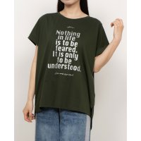 Three Four Time /スリーフォータイム Three Four Time 箔プリントルーズTシャツ/508268264