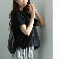 Sawa a la mode/サワアラモード Sawa a la mode ふんわりチュールドッキングバルーンカットソー/508268420