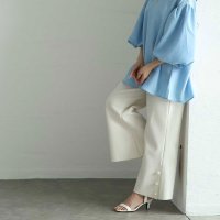 Sawa a la mode/サワアラモード Sawa a la mode 裾に艶めくパールビジューフレアパンツ/508268422