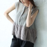 Sawa a la mode/サワアラモード Sawa a la mode 異素材シャギーノースリーブシアーブラウス/508268430