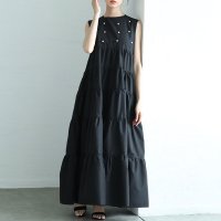 Sawa a la mode/サワアラモード Sawa a la mode パールが煌めくノースリーブティアードワンピース/508268433