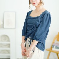 GOLD JAPAN/ゴールドジャパン GOLDJAPAN 前絞りスクエアネックトップス/508268439