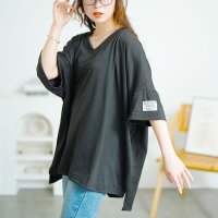GOLD JAPAN/ゴールドジャパン GOLDJAPAN 袖ワッペンVネックオーバーサイズTシャツ/508268443