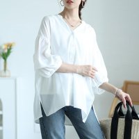 GOLD JAPAN/ゴールドジャパン GOLDJAPAN キーネックランタンスリーブブラウス/508268456
