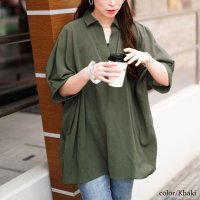 GOLD JAPAN/ゴールドジャパン GOLDJAPAN 楊柳スキッパーチュニック/508268460