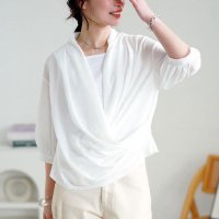 GOLD JAPAN/ゴールドジャパン GOLDJAPAN ストレッチカシュクールブラウス/508268469