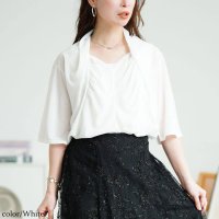 GOLD JAPAN/ゴールドジャパン GOLDJAPAN ストレッチカーデフェイクギャザートップス/508268470