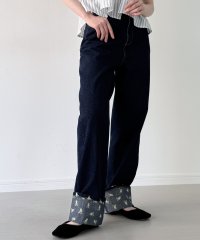 JUNOAH/ジュノア JUNOAH 花柄刺繍ロールアップデニムパンツ/508268494