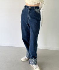 JUNOAH/ジュノア JUNOAH 花柄刺繍ロールアップデニムパンツ/508268494