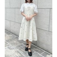 F.i.n.t/フィント F i.n.t 【洗える/セットアップ可能】プチレースアップ小花柄刺繍キャミワンピース/508268518