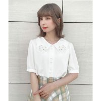 F.i.n.t/フィント F i.n.t 【洗える】ミニブーケ刺繍カットワーク半袖ブラウス/508268519