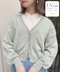 F.i.n.t/フィント F i.n.t 【UV 加工/洗える/洗濯機洗い可】小花総刺繍UVニットカーディガン/508268522