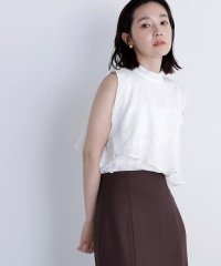 NATURAL BEAUTY BASIC/サッカーチェックラッフルブラウス/508241226