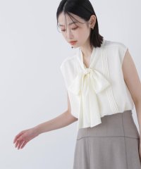 NATURAL BEAUTY BASIC/楊柳リボンボウブラウス/508246485